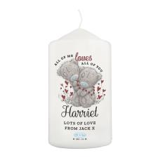 Personalised All My Love Me to You Bear Pillar Candle