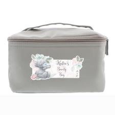 Personalised Me to You Floral Grey Make Up Wash Bag