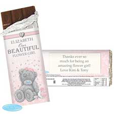 Personalised Me to You Flower Girl Bridesmaid Wedding Chocolate Bar