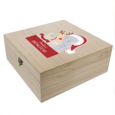 Personalised Tiny Tatty Teddy Large Wooden Christmas Eve Box