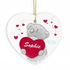 Personalised Me to You Hanging Wooden Love Heart Plaque