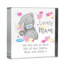 Personalised Me to You Lovely Mum Large Crystal Block