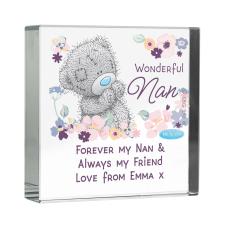 Personalised Me to You Wonderful Nan Large Crystal Block