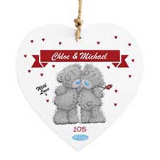 Personalised Me to You Wooden Love Heart Couple Plaque