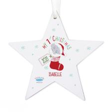 Personalised My 1st Christmas Stocking Star Decoration