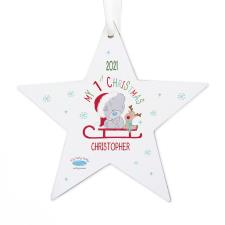 Personalised My 1st Christmas Sleigh Star Decoration