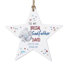 Personalised Me to You Godfather Wooden Star Decoration