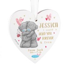 Personalised Hold You Forever Me to You Wooden Heart Decoration