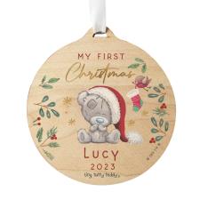 Personalised First Christmas Me to You Wooden Decoration