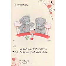 Partner Me to You Bear Valentines Day Card