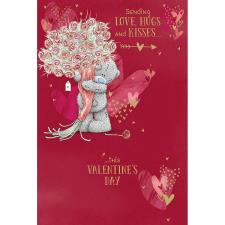 Love Hugs &amp; Kisses Me to You Bear Valentine&#39;s Day Card