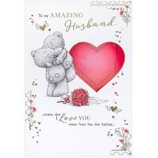 Amazing Husband Heart Me to You Bear Valentine's Day Card