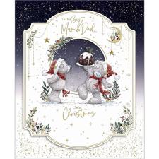 Mum &amp; Dad Handmade Me to You Bear Christmas Card