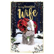 3D Holographic Beautiful Wife Me to You Bear Christmas Card