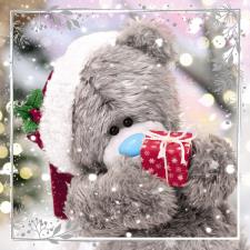 3D Holographic Tatty Teddy With Gift Me to You Bear Christmas Card