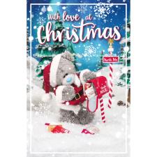 Bear With Santa's Mail Photo Finish Me to You Bear Christmas Card
