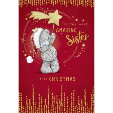 Amazing Sister Me to You Bear Christmas Card