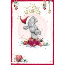 Special Grandson On Bauble Me to You Bear Christmas Card