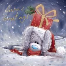 Season&#39;s Greetings Softly Drawn Me to You Bear Christmas Card