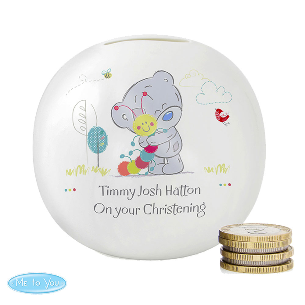 Personalised Tiny Tatty Teddy Cuddle Bug Money Box (P0306K48) Me to You Bears Online Store.