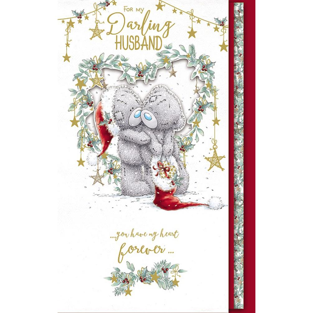 darling husband handmade me to you bear christmas card