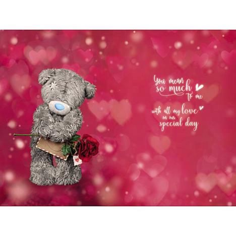 Me to You for My Gorgeous Wife 3D Hologram Teddy Bear Anniversary Card Tatty New