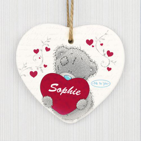 Me to You Wooden Personalised Romantic Heart Decoration Tatty Teddy 