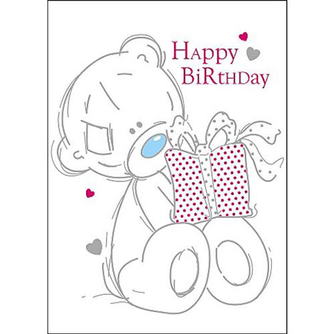 Tatty Teddy Holding Present Me to You Birthday Card A91SS045 Me to You Online