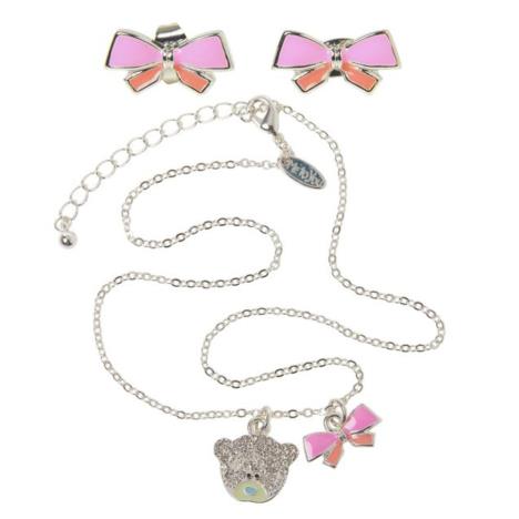 Me to You Bear Pink Bow Earring and Necklace Gift Set