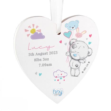 Personalised Tiny Tatty Teddy Dream Big Pink Wooden Decoration