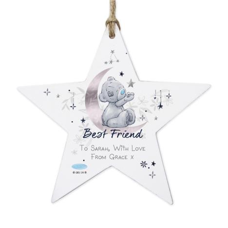 Personalised Moon &amp; Stars Me to You Wooden Star Decoration