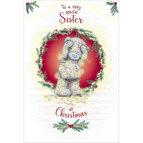 Me To You Bear Sister Christmas Card – Tatty Teddy Greeting Card, 5x7 Inches, With "With Love, Hugs And Special Wishes" Message